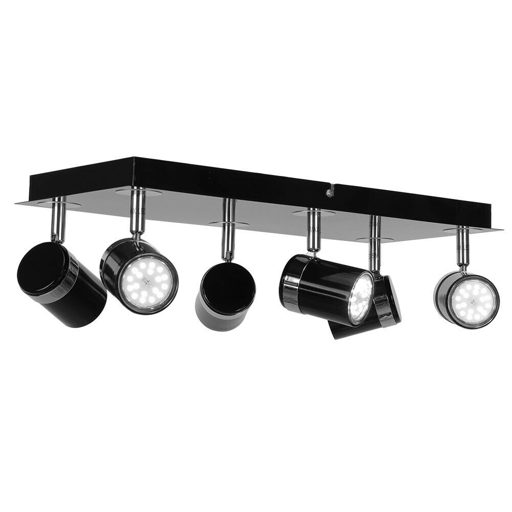 4/6 Ways Steering LED Ceiling Spot Lights Spotlight Fittings Kitchen GU10 Bulbs