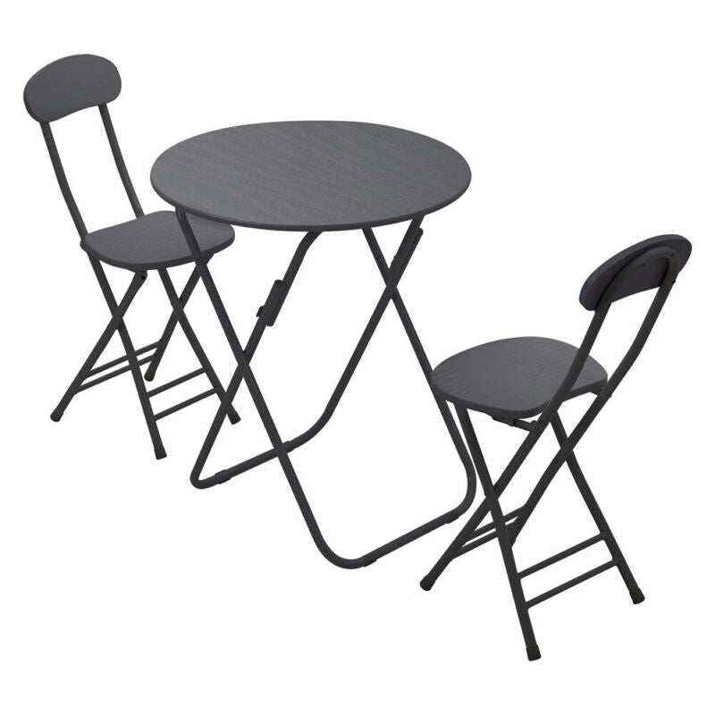 Kitchen Breakfast Bar Round Folding Table 2/4 Chairs Dining Room Space Saver UK
