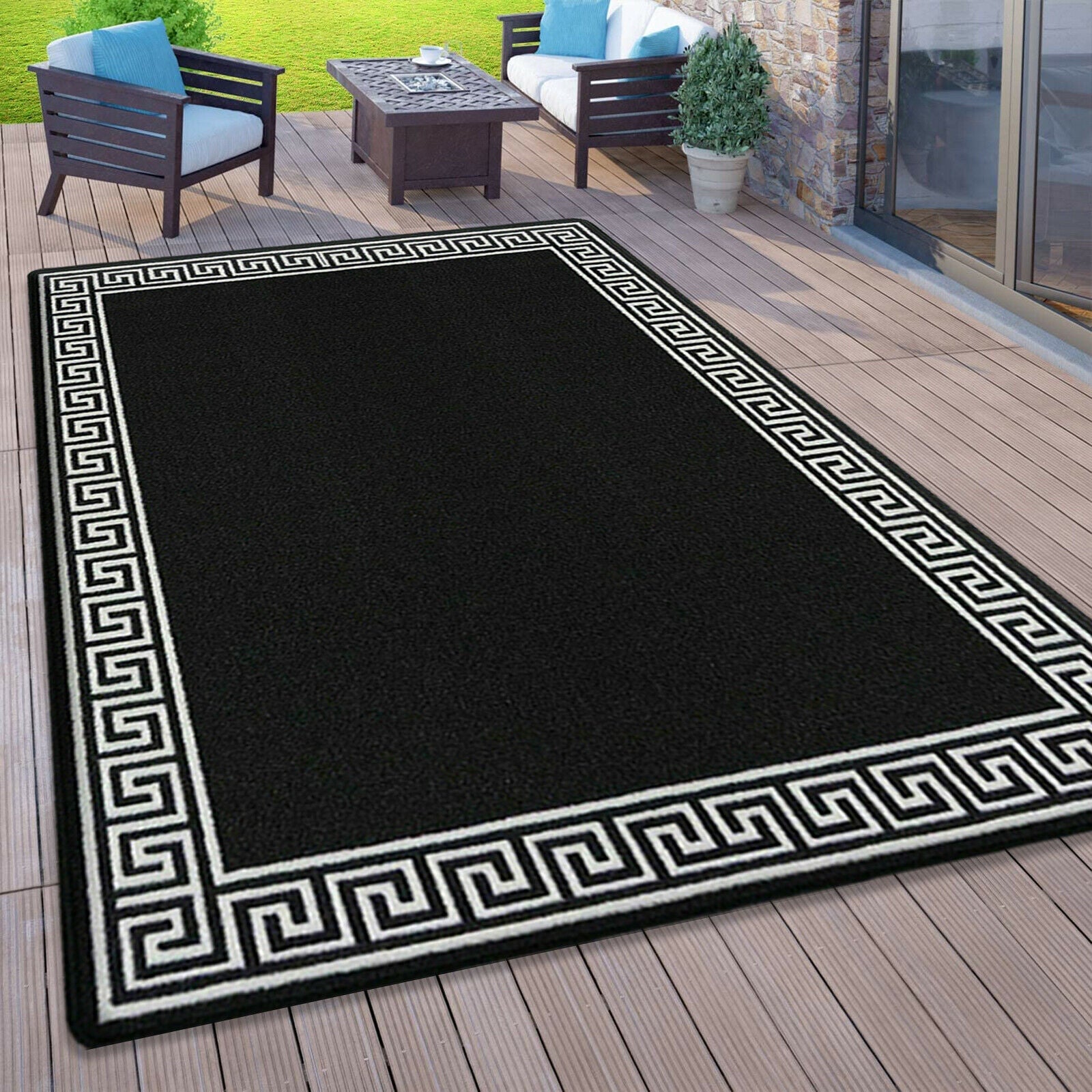 Non Slip Extra Large Outdoor Rugs Garden Patio Carpet Washable Back Door Mats
