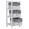 Storage Unit Basket Chest of Drawers Wicker Bathroom Furniture Shelf Cabinet