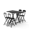 Folding Side Dining Table 2/4/6 Chairs Foldable Design Wood Grain Dinette Stools