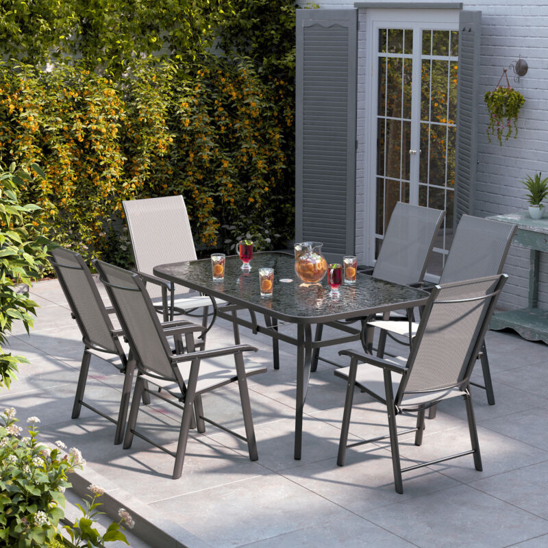 3-7 Pieces Garden Bistro Patio Furniture 60-150cm Table Chair Coffee Dinner Set