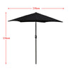 2/2.5/2.7/3M Patio Parasol Sunshade Garden Umbrella Outdoor Canopy Tilt Crank