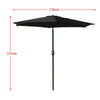 2/2.5/2.7/3M Patio Parasol Sunshade Garden Umbrella Outdoor Canopy Tilt Crank
