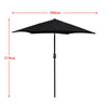 2/2.5/2.7/3M Patio Parasol Sunshade Garden Umbrella Outdoor Canopy Tilt Crank