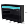 2/3 Doors Sideboard Kitchen Buffet High Gloss Matt Body LED Storage Cabinet UK