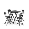 Folding Side Dining Table 2/4/6 Chairs Foldable Design Wood Grain Dinette Stools