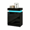 High Gloss Bedroom Furniture Bedside Table Cabinet Nightstand with Led Light UK