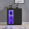 Modern Sideboard LED Cabinet Cupboard High Gloss wtih Doors Storage White Black