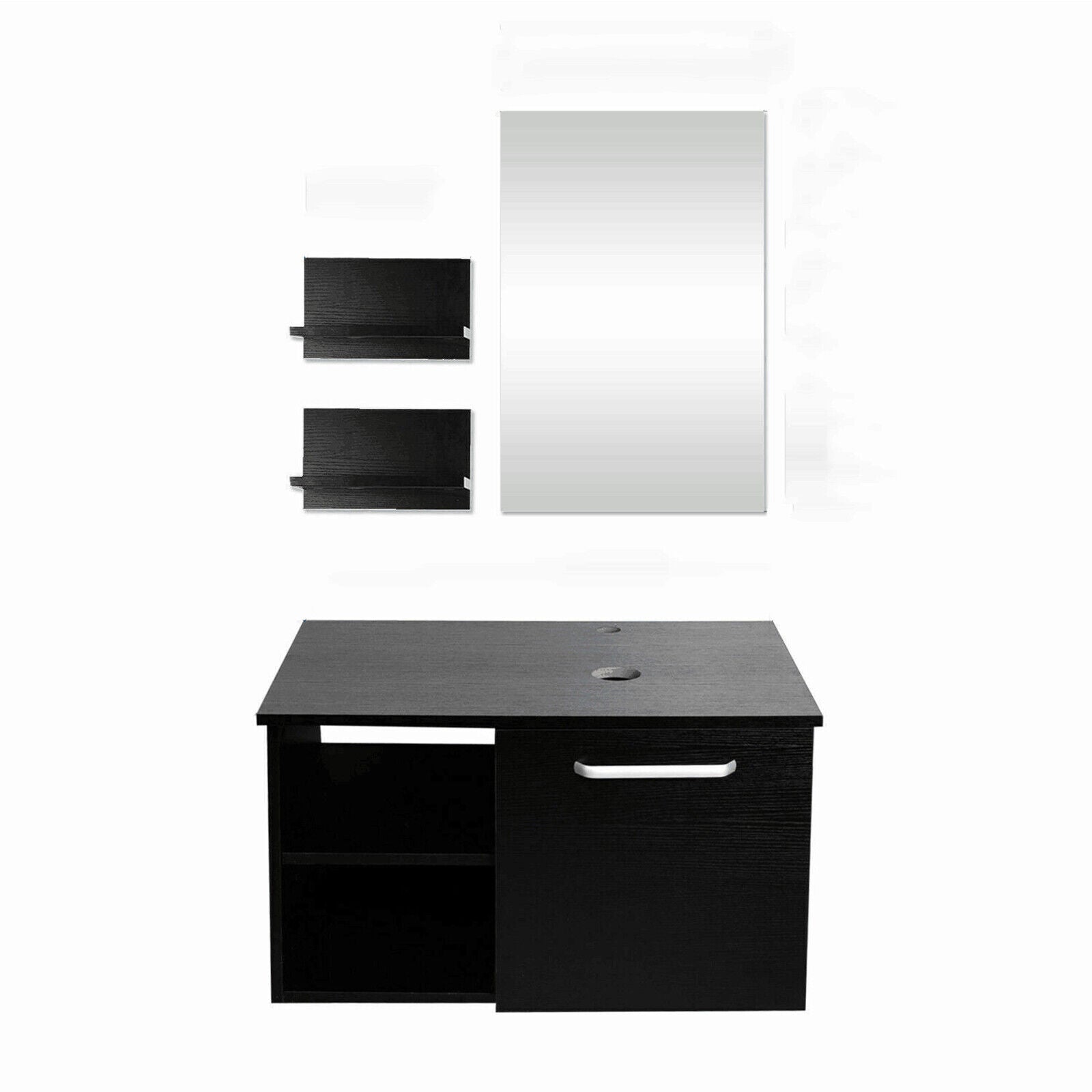 Bathroom Countertop Basin Sink Tempered Glass Wash Bowl Set w/ Tap Pop-up Waste