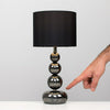 MiniSun Touch Table Lamp - Modern Stacked Ball Light Fabric Shade LED Bulb A+