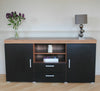 Large 2 Door 2 Drawer Sideboard Black White Grey Cupboard TV Cabinet Furniture