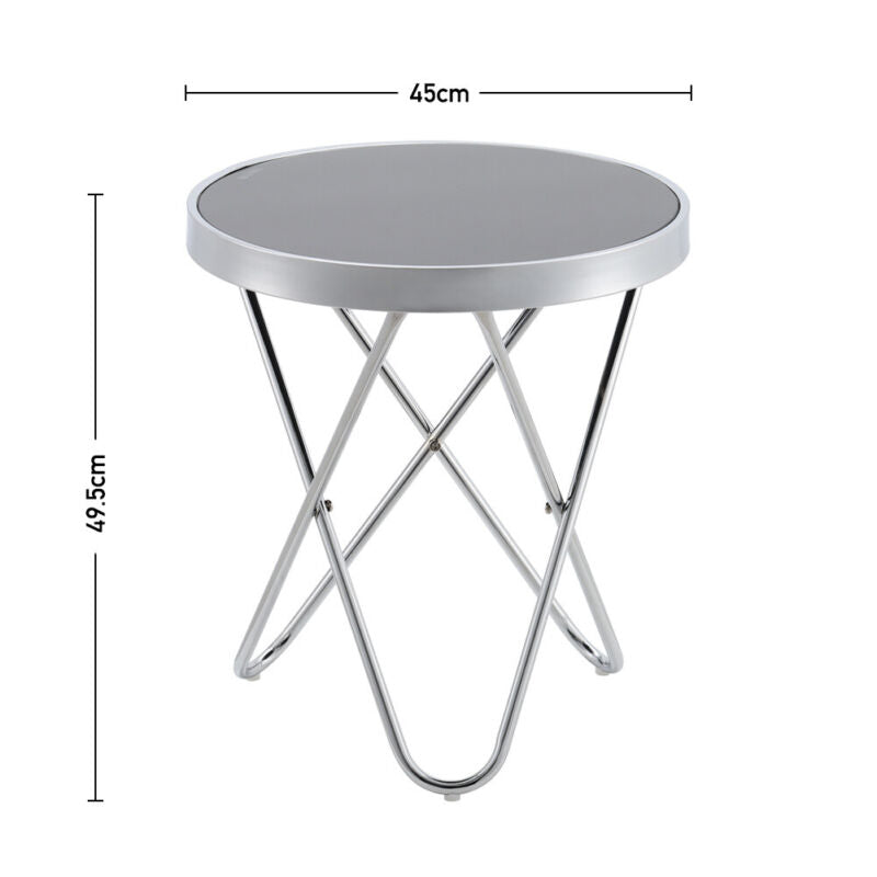 Large 45cm Round Table Side Table Glass Coffee Harpin Circular Indoor LivingRoom