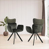 2PC Ergnomic Fabric Accent Arm Chairs Dining Kitchen Living Room w/ Steel Leg