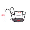 Round Metal Plant Flower Pots Fence Balcony Garden Hanging Rack Planter Basket