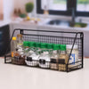 Vintage Industrial Wall Shelf Metal Wire Wood Rack Storage Display Unit UK