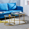 Marble Vein Round Coffee Tables Set Sofa Side Nested End Tables Living Room Home