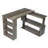 L-shaped Computer Desk Corner PC Table Workstation Home Office Shelves Rotatable