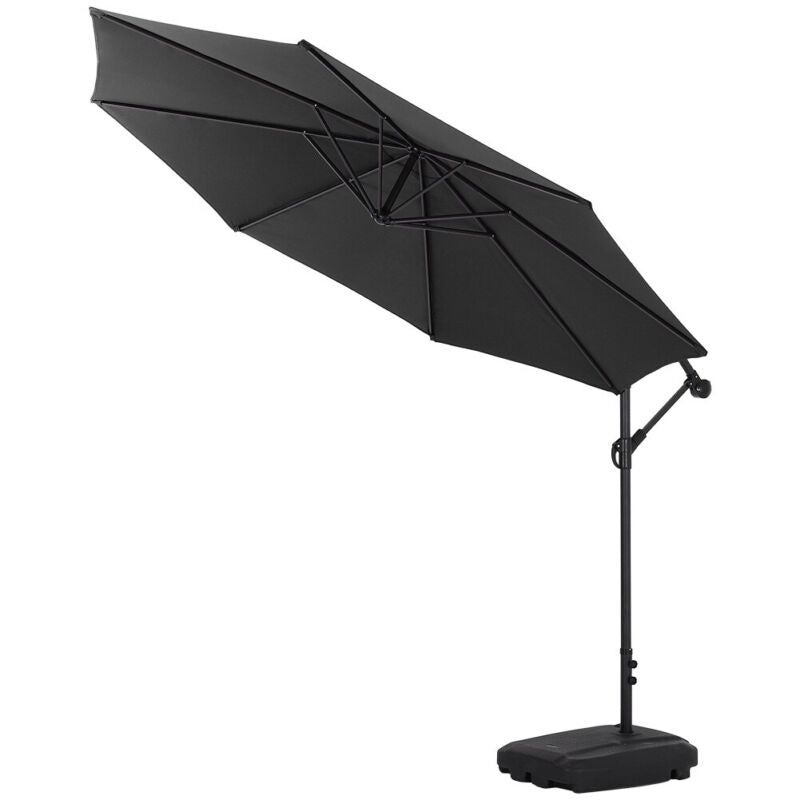 Sun Parasol Garden Sun Shade Umbrella Patio Outdoor Banana Parasol with Base Kit