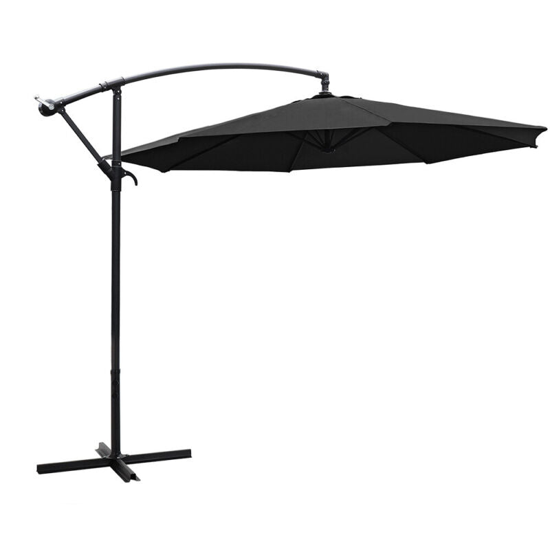 Sun Parasol Garden Sun Shade Umbrella Patio Outdoor Banana Parasol with Base Kit