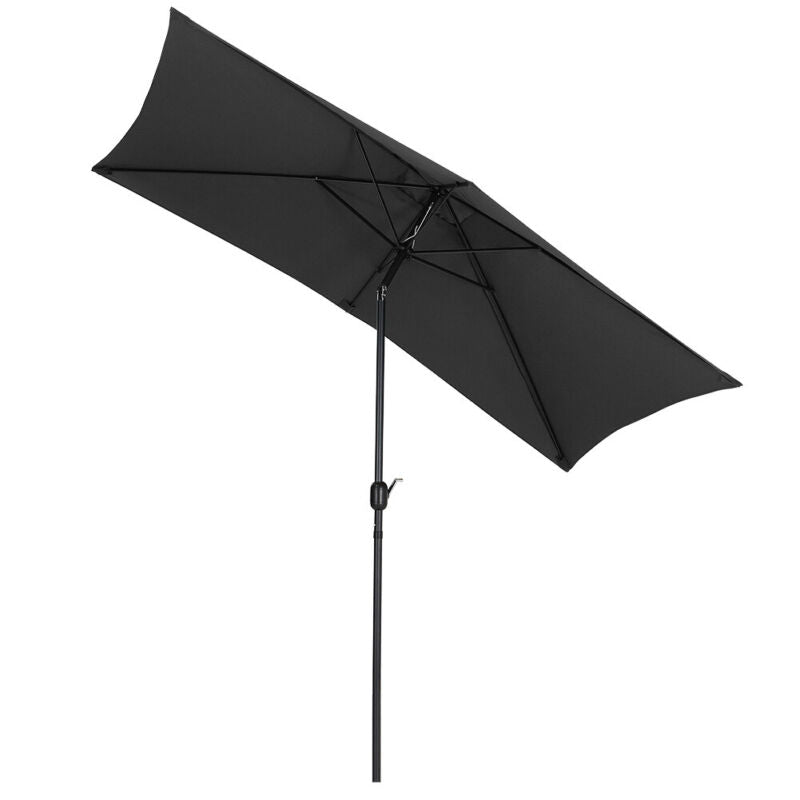 Garden Parasol Umbrella 3M Crank Tilt Sunshade Banana Umbrella With/No Base UK