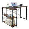 L-Shaped Corner Computer Desk Writing PC Workstation Study Table w/ Shelves MDF