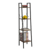 4 Tiers Ladder Shelf Storage Rack Metal Frame Display Stand Shelving Bookshelf