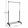 Adjustable Rolling Garment Hanger Scalable Portable Rail Clothes Rack w/ Wheels