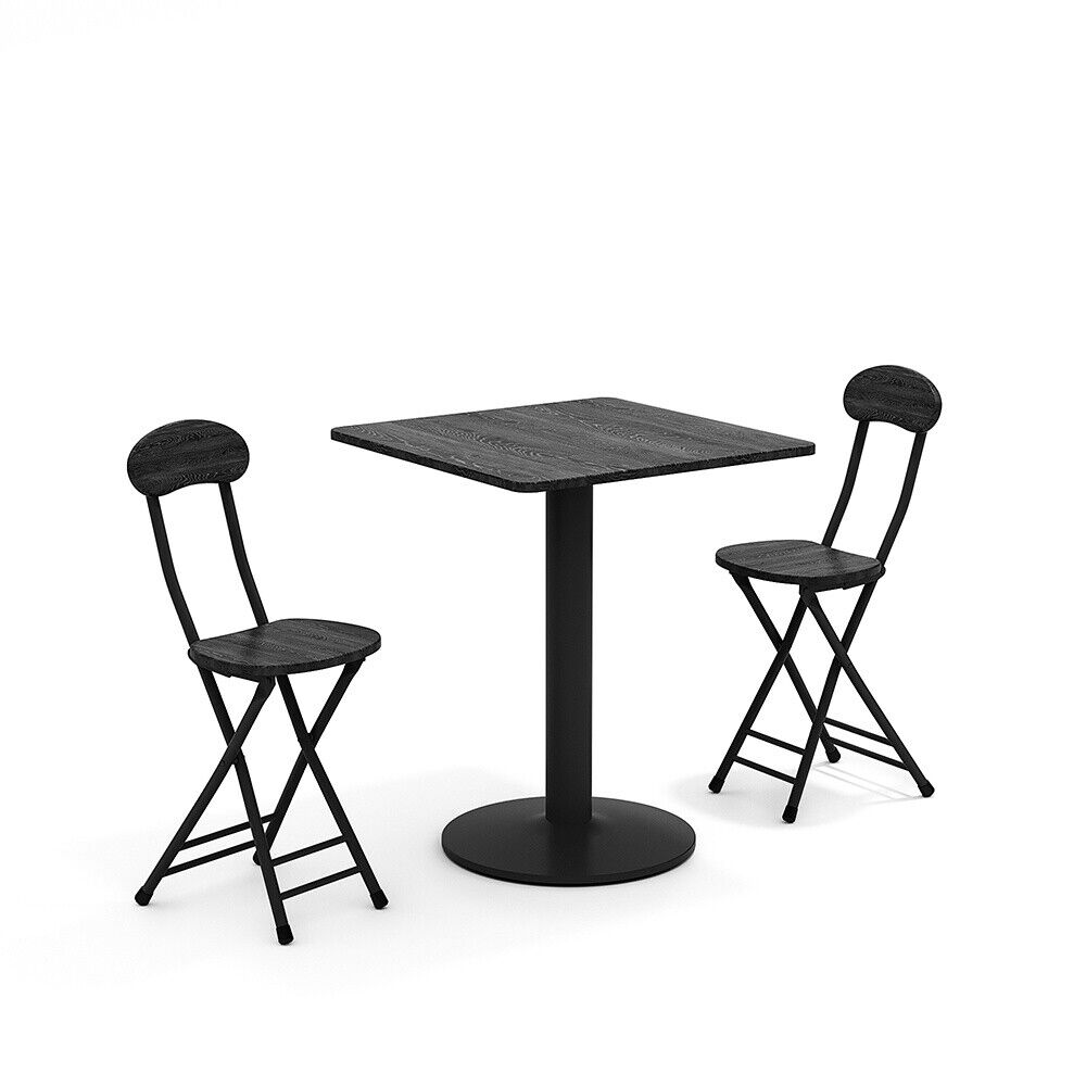 Black/White Table Folding Chairs Portable Kitchen Dining Office Cafe Furniture
