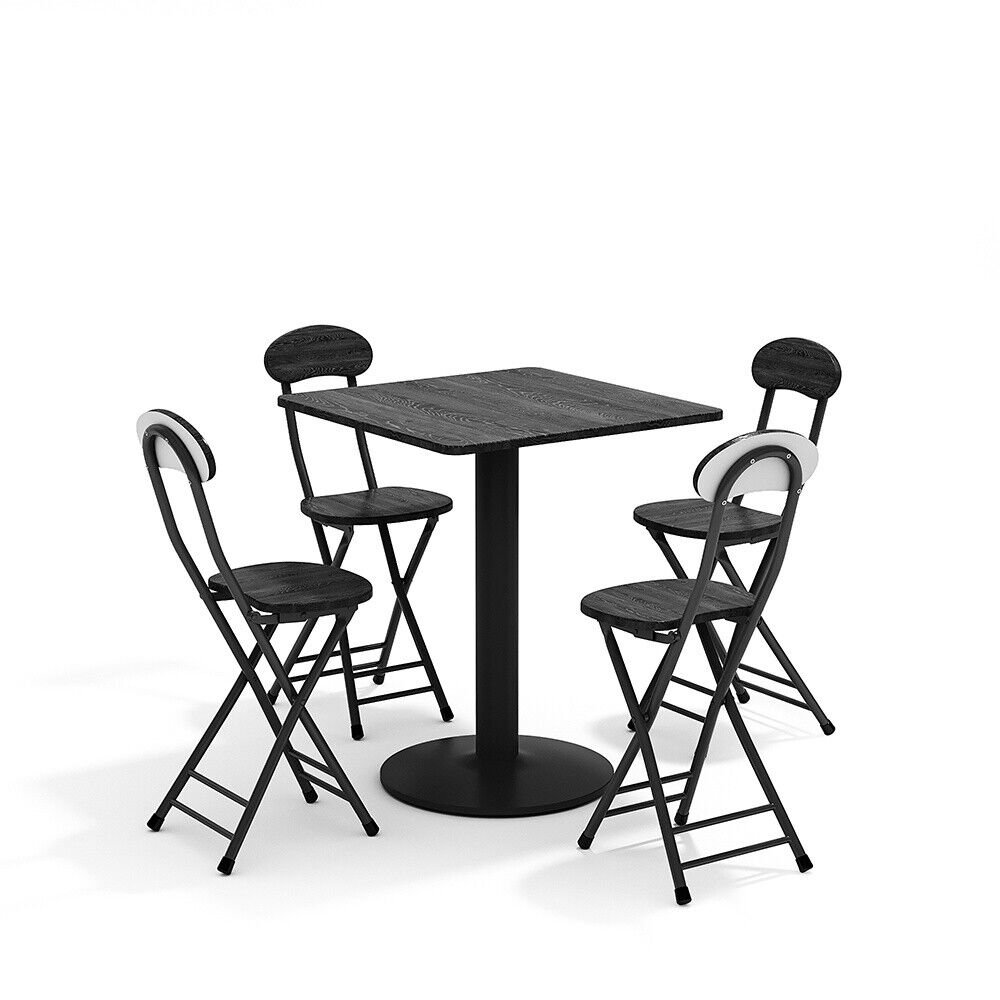 Black/White Table Folding Chairs Portable Kitchen Dining Office Cafe Furniture