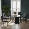 4/6/8Seater Faux Leather Dining Chair SquareBase Tempered Glass Dining Table Set