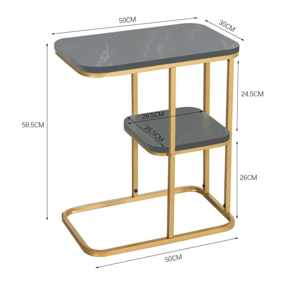 Marble Effect Coffee End Table Side TV Sofa Stand LivingRoom Office Furniture UK