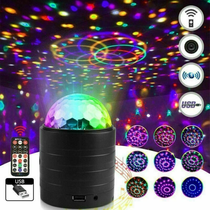 RGB Magic Ball Light Projector Bar Disco Stage Lamp w/ Remote Dance Party Light