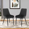 2pcs Faux Leather/Velvet Dining Chairs Soft Padded Metal Legs Restaurant Chair