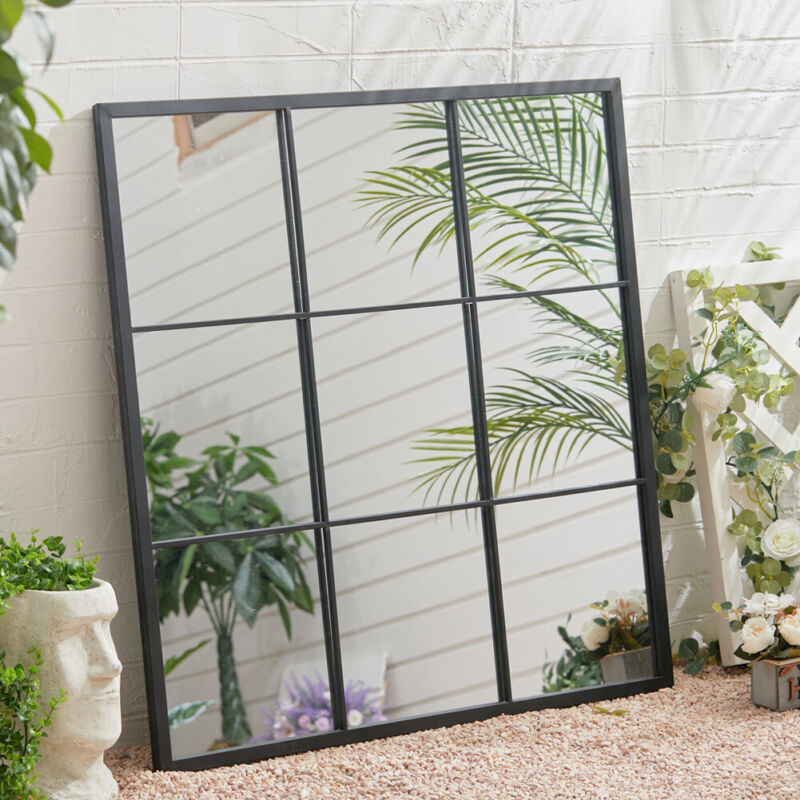 Arch Home Garden Mirror Gothic Distressed Rustic Metal Frame Wall/Floor Outdoor