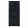 4-Drawer Metal Filing Cabinet Under Desk Office Storage Cupboard with Wheels