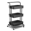 3 Tier Slim Salon Kitchen Storage Trolley Cart Metal Rack Tray Rolling On Wheel