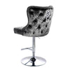 Luxury Crushed Velvet Fabric Bar Stool Knocker Button Back Gas Lift Barstool