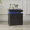 Nightstand Bedside Table W/ 2 Drawer High Gloss White Black Modern