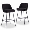 2x Bar Stools Velvet Breakfast Chairs Footrest Barstool with Spring Cushion