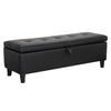 Storage Ottoman Bench Faux Leather Padded Seat Bed End Bench Hallway Long Stool