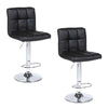 2PCS Adjustable Height Bar Stools PU Leather Swivel Gas-Lift Barstools Chair