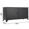 Metal TV Unit Cabinet Stand Media Center Steel Cupboard Console Table 2 Doors UK