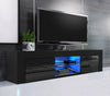 130cm Modern TV Unit Cabinet TV Stand Matt Body & High Gloss Doors Led Light