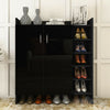 High Gloss 2 Doors Front Shoe Cabinet Storage Footwear Organizer Stand Rack Unit