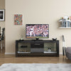 TV Cabinet White/Black TV Unit Entertainment High Gloss Doors LED RGB 2 Drawers