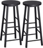 2x Vintage Bar Stools Kitchen Stools Breakfast Pub High Chairs with Metal Frame