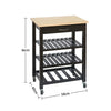 Kitchen Island Trolley Food Tableware Shelves Storag Dining Serving Cart Rolling