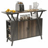Retro Kitchen Island Storage Cabinet Wine Rack Server Table Sideboard w/ Drawer