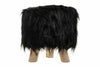 LUXURY WOODEN FOOTSTOOL OTTOMAN POUFFE STOOL FOOT REST PADDED SEAT BEDROOM ROUND